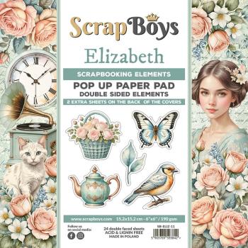 ScrapBoys - Stanzteile "Elizabeth" Pop Up Paper Pack 6x6 Inch - 24 Bogen