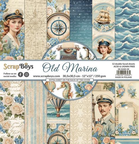 ScrapBoys - Designpapier "Old Marina" Paper Pack 12x12 Inch - 12 Bogen