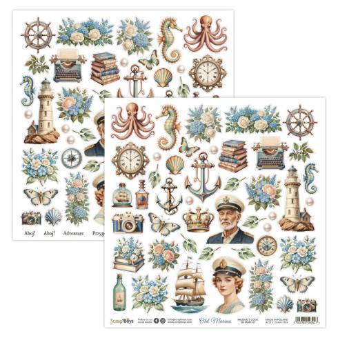 ScrapBoys - Designpapier "Old Marina" Paper Pack 12x12 Inch - 12 Bogen