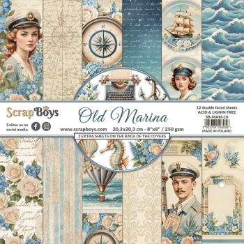ScrapBoys - Designpapier "Old Marina" Paper Pack 8x8 Inch - 12 Bogen