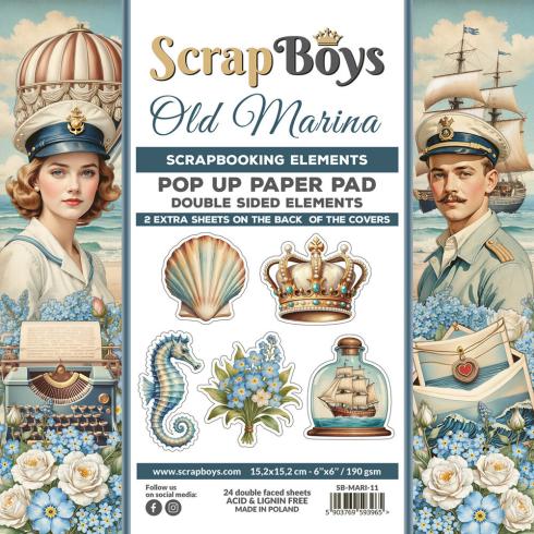 ScrapBoys - Stanzteile "Old Marina" Pop Up Paper Pack 6x6 Inch - 24 Bogen