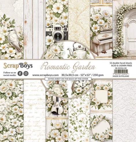 ScrapBoys - Designpapier "Romantic Garden" Paper Pack 12x12 Inch - 12 Bogen