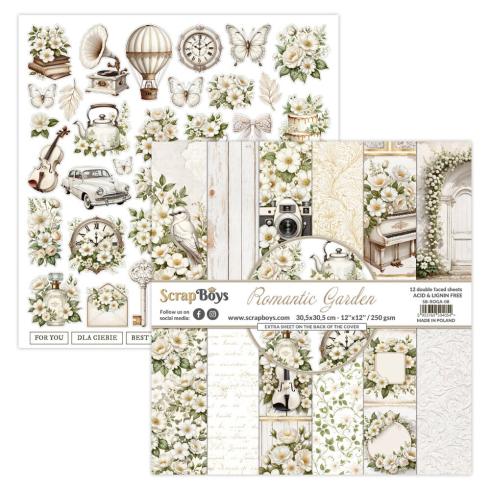 ScrapBoys - Designpapier "Romantic Garden" Paper Pack 12x12 Inch - 12 Bogen