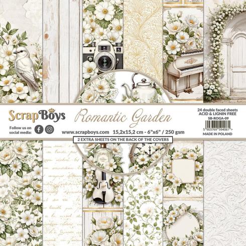 ScrapBoys - Designpapier "Romantic Garden" Paper Pack 6x6 Inch - 24 Bogen