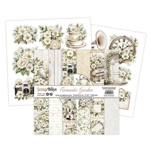 ScrapBoys - Designpapier "Romantic Garden" Paper Pack 6x6 Inch - 24 Bogen