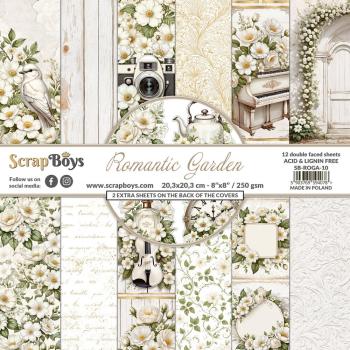 ScrapBoys - Designpapier "Romantic Garden" Paper Pack 8x8 Inch - 12 Bogen