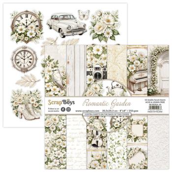 ScrapBoys - Designpapier "Romantic Garden" Paper Pack 8x8 Inch - 12 Bogen