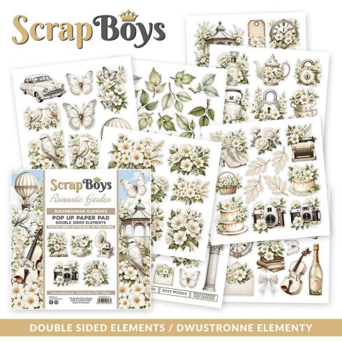 ScrapBoys - Stanzteile "Romantic Garden" Pop Up Paper Pack 6x6 Inch - 24 Bogen