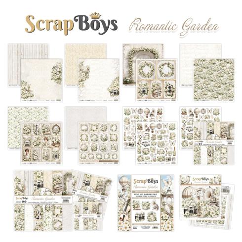 ScrapBoys - Stanzteile "Romantic Garden" Pop Up Paper Pack 6x6 Inch - 24 Bogen