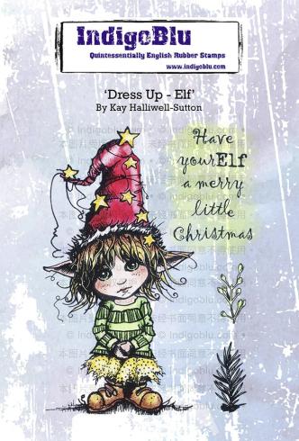 IndigoBlu - Gummistempel Set "Dress Up Elf" A6 Rubber Stamp