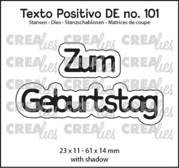 Crealies - Stanzschablone "Zum Geburtstag" Texto Positivo Dies