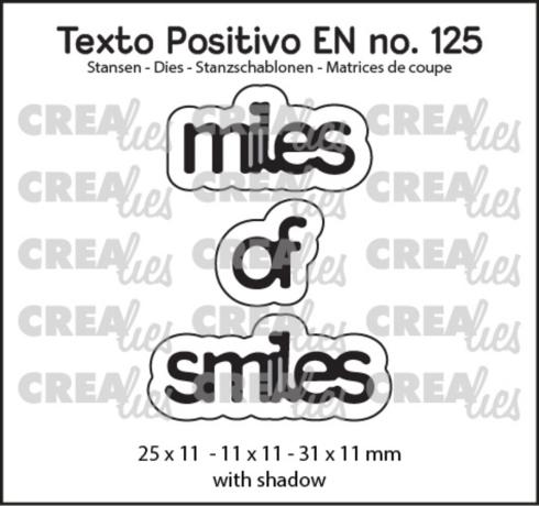 Crealies - Stanzschablone "Miles Of Smiles" Texto Positivo Dies