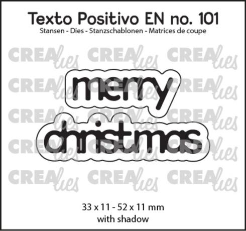 Crealies - Stanzschablone "Merry Christmas" Texto Positivo Dies