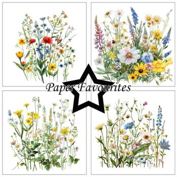 Paper Favourites - Designpapier "Wild Flowers" Paper Pack 12x12 Inch 8 Bogen