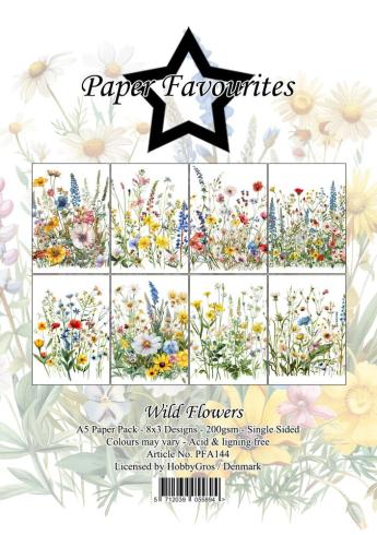Paper Favourites - Designpapier "Wild Flowers" Paper Pack A5 - 24 Bogen