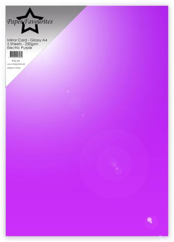 Paper Favourites - Spiegelkarton "Electric Purple" Mirror Card Matte A4 - 5 Bogen