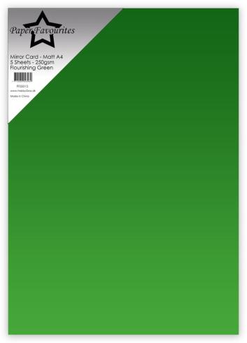 Paper Favourites - Spiegelkarton "Flourishing Green" Mirror Card Matte A4 - 5 Bogen