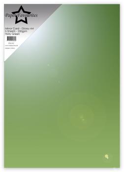 Paper Favourites - Spiegelkarton "Holly Green" Mirror Card Matte A4 - 5 Bogen