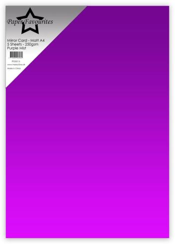 Paper Favourites - Spiegelkarton "Purple Mist" Mirror Card Matte A4 - 5 Bogen