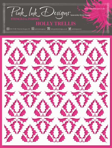 Pink Ink Designs - Schablone "Holly Trellis" Stencil