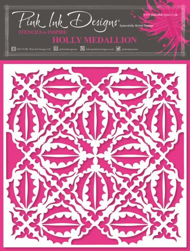 Pink Ink Designs - Schablone "Holly Medallion" Stencil