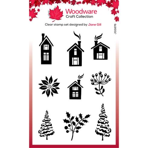 Woodware - Stempelset "Paintable Baubles Home Fillers" Clear Stamps Design by Jane Gill
