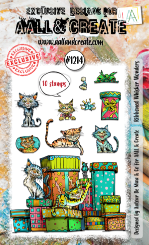 AALL and Create - Stempelset A6 "Ribboned Whisker Wonders" Clear Stamps