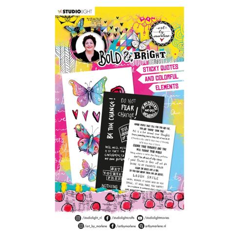 Studio Light - Aufkleber "Sticky quotes and colorful elements" Bold & Bright Sticker Pad