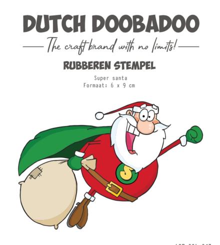 Dutch Doobadoo - Gummistempel "Super Santa" Rubber Stamp 6x9cm
