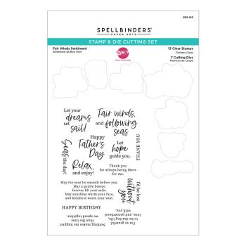 Spellbinders - Stempelset & Stanzschablone "Fair Winds Sentiments" Clear Stamps & Dies