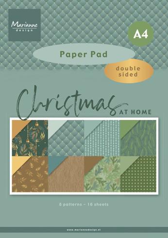 Marianne Design - Designpapier "Christmas at Home" Paper Pad A4 - 16 Bogen 