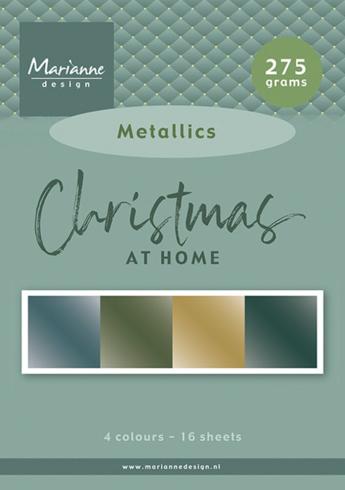 Marianne Design - Metallicpapier "Chistmas at Home" Metallic Paper Pad A5 - 16 Bogen