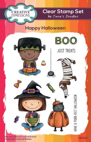 Creative Expressions - Stempelset "Happy Halloween" Clear Stamps 4x6 Inch Design by Jane's Doodles