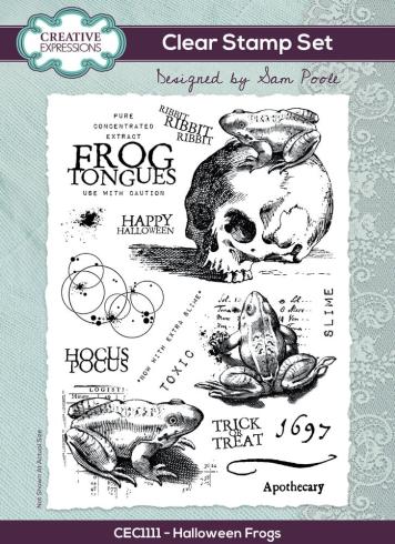 Creative Expressions - Stempelset "Halloween Frogs" Clear Stamps 6x8 Inch Design by Sam Poole