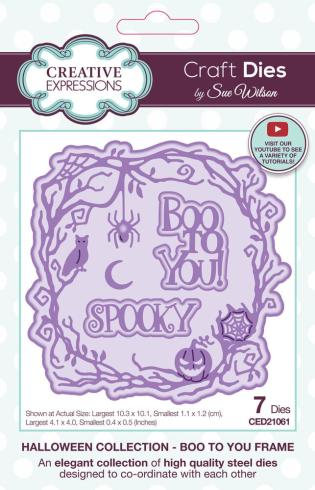 Creative Expressions - Stanzschablone "Halloween Boo To You Frame" Craft Dies Design by Sue Wilson