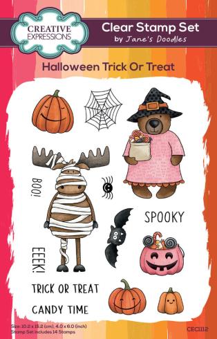 Creative Expressions - Stempelset "Halloween Trick Or Treat" Clear Stamps 4x6 Inch Design by Jane's Doodles