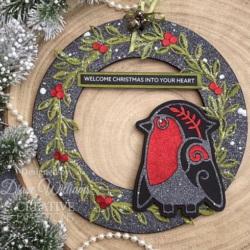 Creative Expressions - Stanzschablone "Festive Robin" Paper Cuts Craft Dies Design by Cathie Shuttleworth