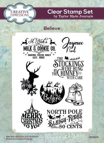 Creative Expressions - Stempelset "Believe" Clear Stamps 6x8 Inch Design by Taylor Made Journals