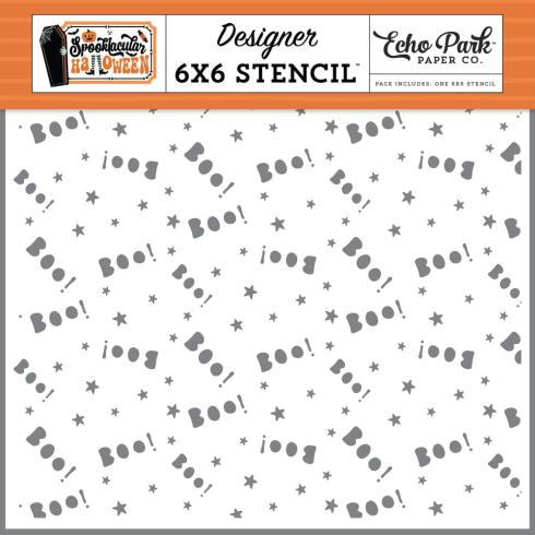 Echo Park - Schablone "Boo" Stencil 6x6 Inch
