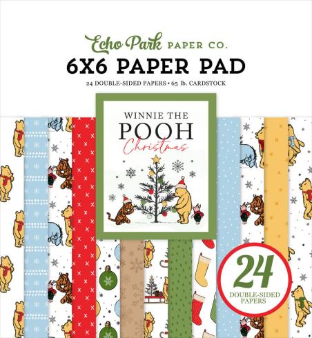 Echo Park - Designpapier "Winnie The Pooh Christmas" Paper Pack 6x6 Inch - 24 Bogen