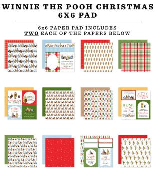 Echo Park - Designpapier "Winnie The Pooh Christmas" Paper Pack 6x6 Inch - 24 Bogen