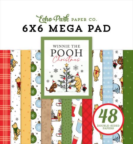 Echo Park - Designpapier "Winnie The Pooh Christmas" Cardmakers Mega Pad 6x6 Inch - 48 Bogen
