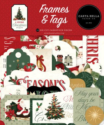 Carta Bella - Stanzteile & Anhänger "A Vintage Christmas" Ephemera Frames & Tags