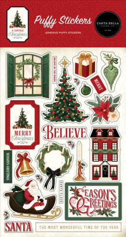Carta Bella  - Aufkleber "A Vintage Christmas" Puffy Stickers