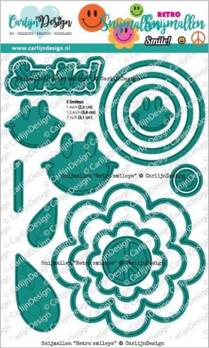 Carlijn Design - Stanzschablone "Retro Smileys" Dies 