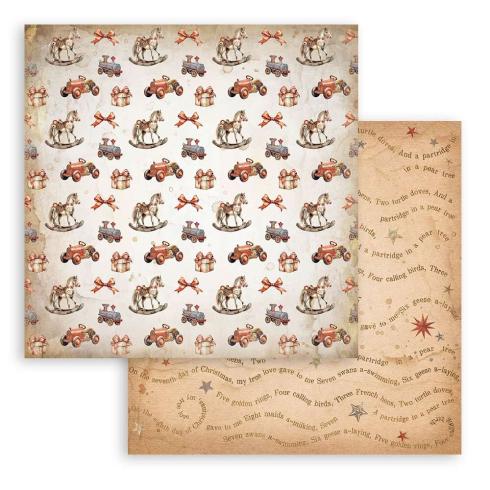 Stamperia - Designpapier "Gear up for Christmas" Maxi Paper Pack 12x12 Inch - 10 Bogen