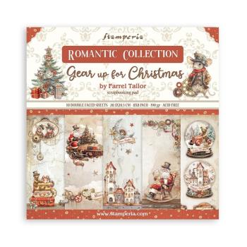 Stamperia - Designpapier "Gear up for Christmas" Paper Pack 8x8 Inch - 10 Bogen