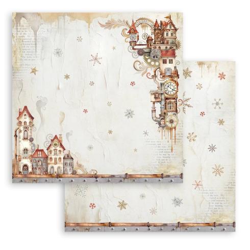 Stamperia - Designpapier "Gear up for Christmas" Paper Pack 8x8 Inch - 10 Bogen