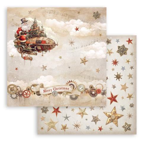 Stamperia - Designpapier "Gear up for Christmas" Paper Pack 8x8 Inch - 10 Bogen