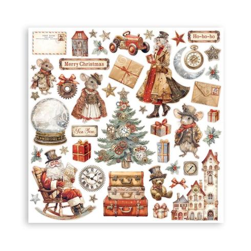 Stamperia - Designpapier "Gear up for Christmas" Paper Pack 8x8 Inch - 10 Bogen